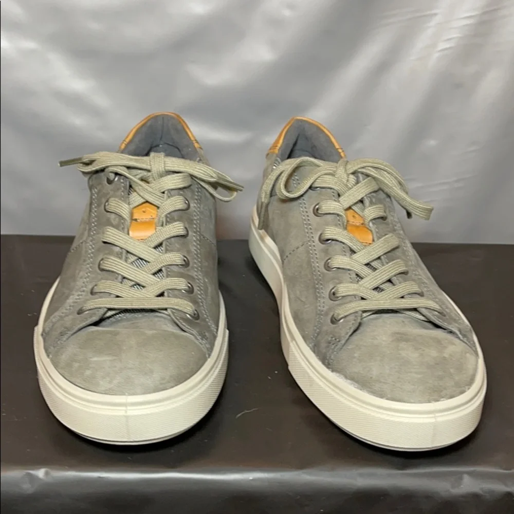 ECCO Soft Lace-Up Sneaker in Grey-Green w/Tan Leather Backs (EUC, Men’s Sz 8) - Picture 4 of 8
